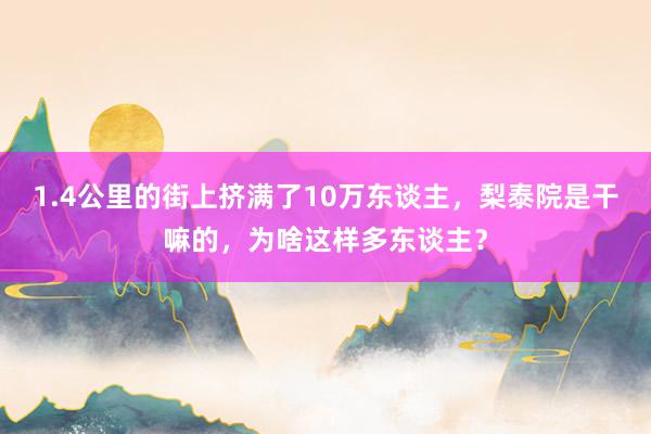 1.4公里的街上挤满了10万东谈主，梨泰院是干嘛的，为啥这样多东谈主？