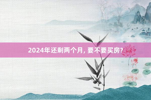 2024年还剩两个月, 要不要买房?